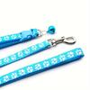 Pet Dog Collar and Leash Set, Cute Paw Pattern Nylon Dog Collar with Bell Long Dog Walking Leash