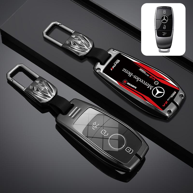 SUG2 High-end Metal Car Smart Key Fob Cover Protector For Mercedes Benz C S Class GLC EQA EQB EQE EQS W206 W223 X254 Keychain Pendant