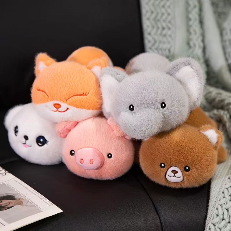 20cm Plush Toy Handmade Simulation Pig Fox Elephant Bear Doll Cartoon Anime Cute Pillow Cushion Home Decoration for Children
