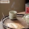 Mountain Flower Ru Kiln Porcelain Fragrance Insertion Holder Chinese Incense Tray Seat Line Burner Stand Tea Set Accessories