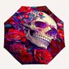1pc Skull and Roses Cartoon Umbrella,Compact Umbrella, Suitable for Camping, Ideal Easter Birthday Gift for Family and Friends.W081