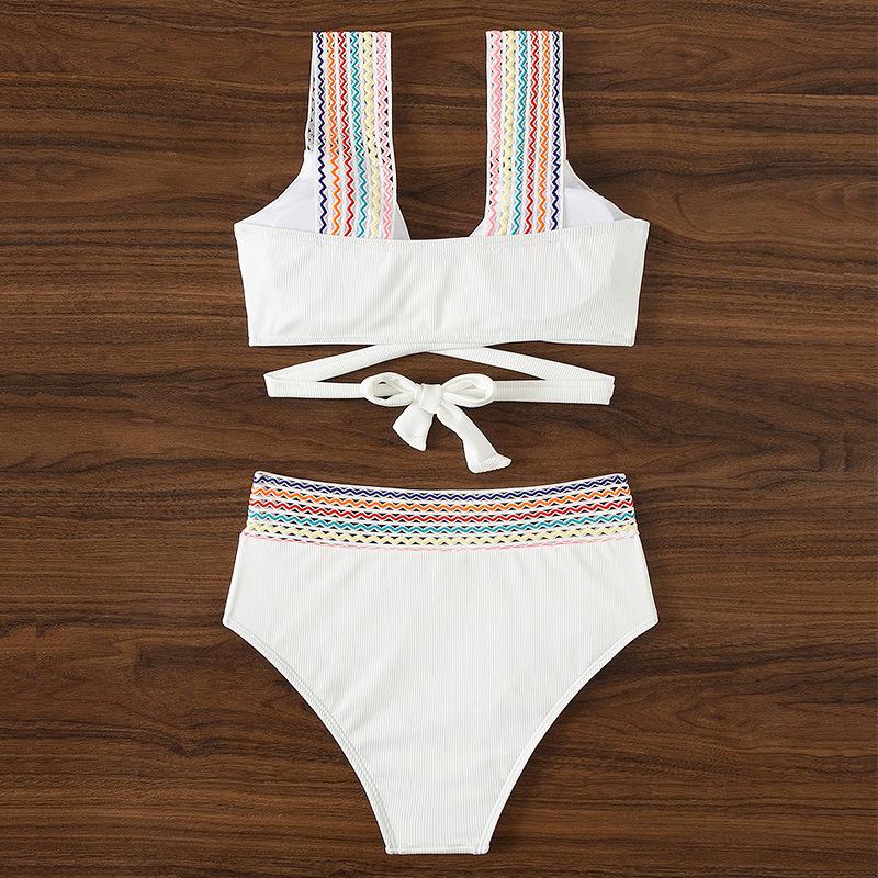 New European And American Bikini Sexy Split Swimsuit Women'S Lace-Up Beach Hot Spring Swimsuit