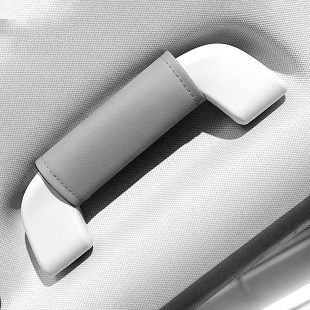 2Pcs Non-slip Car Handle Cover PU Leather Car Ceiling Handle Car Interior Decoration