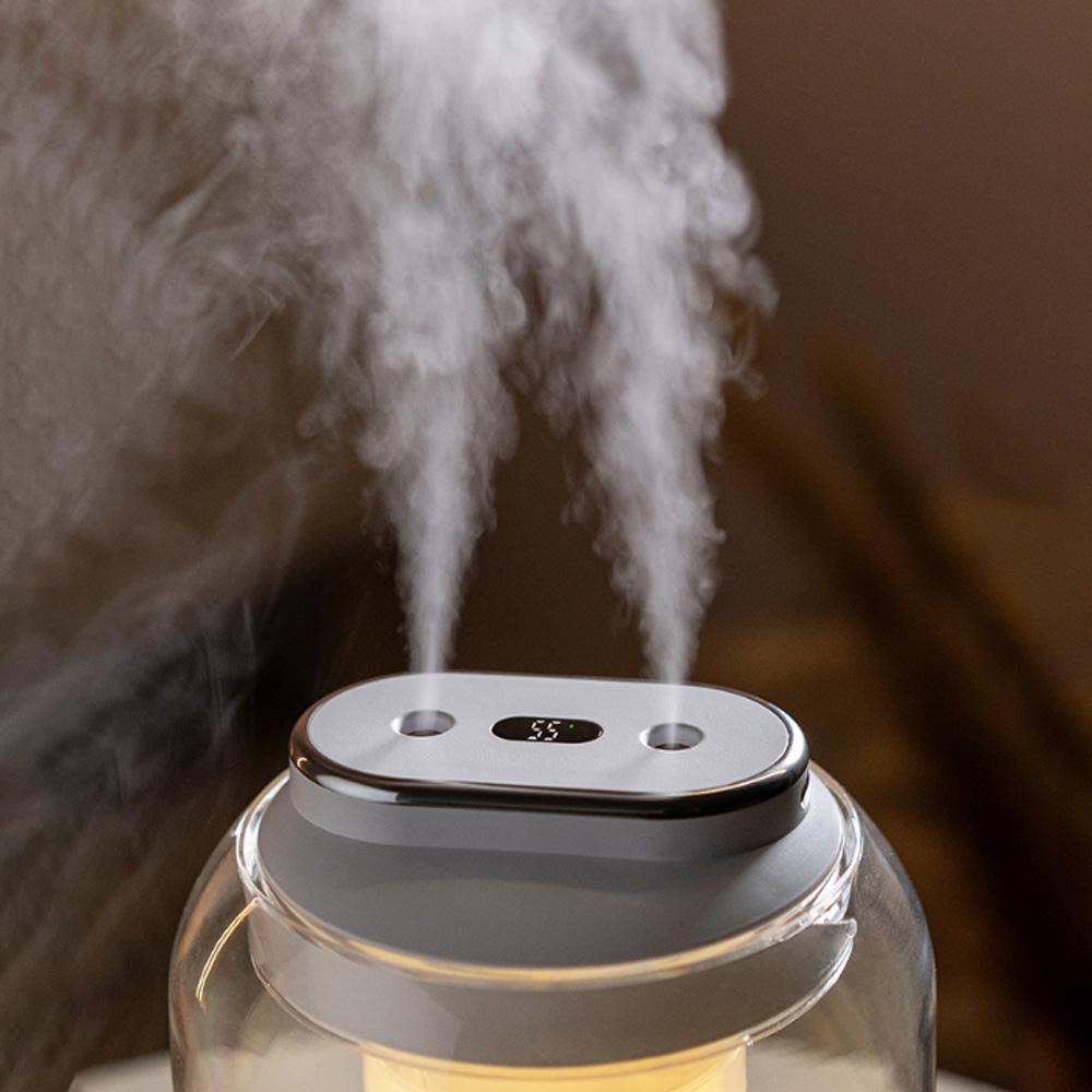 Dual Spray Humidifier Mute Household Office Small Night Light Digital Display Large Spray USB Humidifier