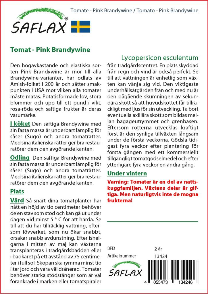 SAFLAX Garden in the Bag - Помидоры - Розовый Брендивайн - 10 семян - С субстратом в подходящем пакете - Lycopersicon esculentum