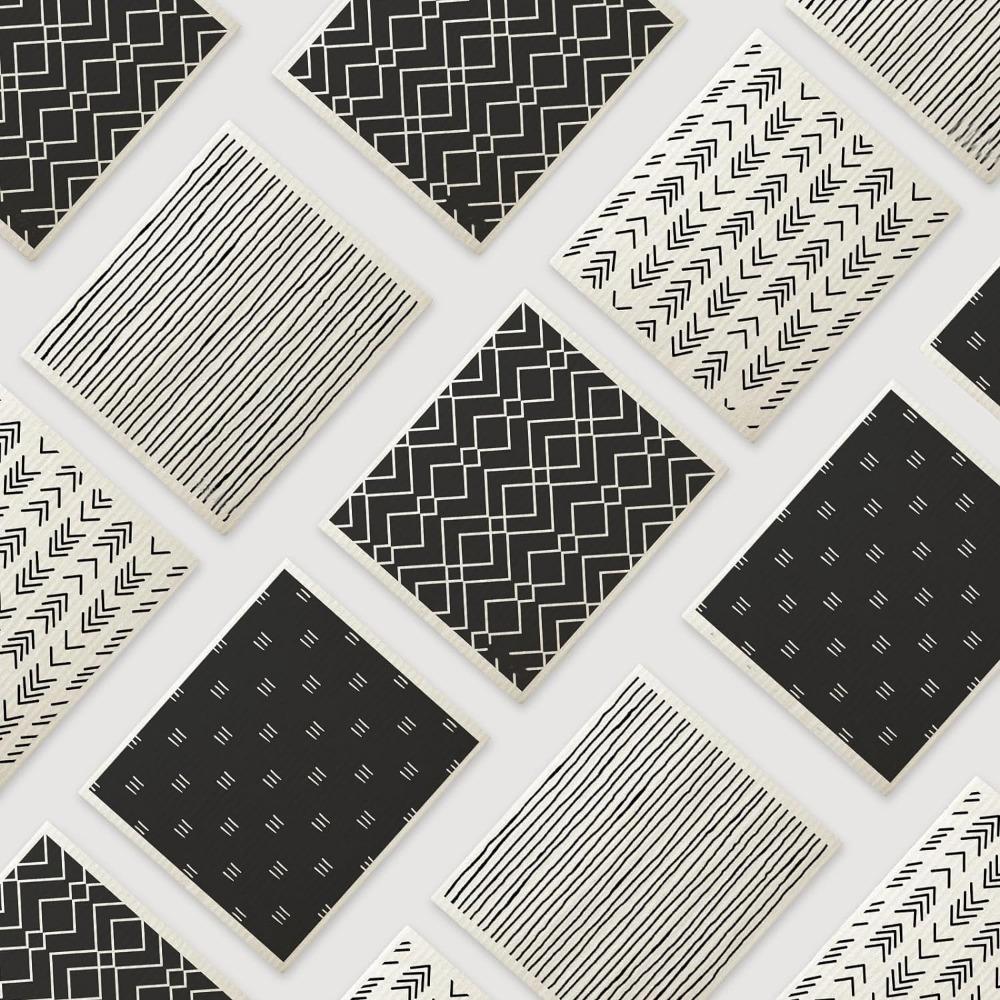 Цветная целлюлозная губчатая ткань многоразовые ультраабсорбирующие полотенца для посуды кухонные полотенца