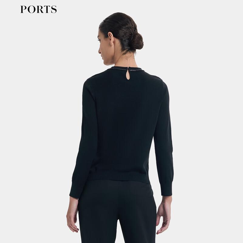 Ports Женский трикотажный свитер с длинным рукавом и круглым вырезом