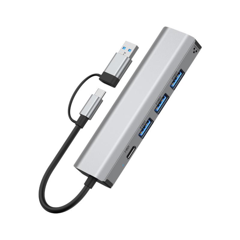 5-в-1 док-станция Type-C с Gigabit Ethernet и расширением на несколько портов для ноутбуков