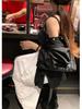Korean Chic 2026 Spring/Autumn Casual Back Slit Double Pocket Midi Skirt for Women