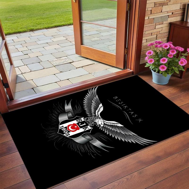 Anti‑Slip Crystal Velvet Floor Rug, Besiktas Design Carpet for Indoor Living Bedroom Home Decoration