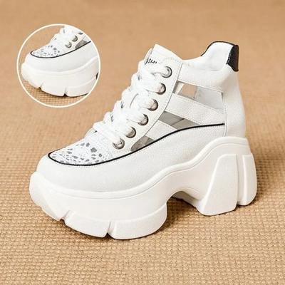 Летние босоножки на танкетке, кожаные кроссовки для женщин, высокая платформа, пляжные, готические, панк, повседневные, дышащие, прогулочные тапочки