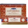 Satya Nag Champa Dark Cinnamon Incense Sticks Agarbatti 180 Grams Box | 12 Packs of 15 Grams Each In a Box | Export Quality