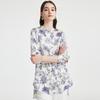 19mm Stretch Satin and Mulberry Silk Spring Round Neck Shirt