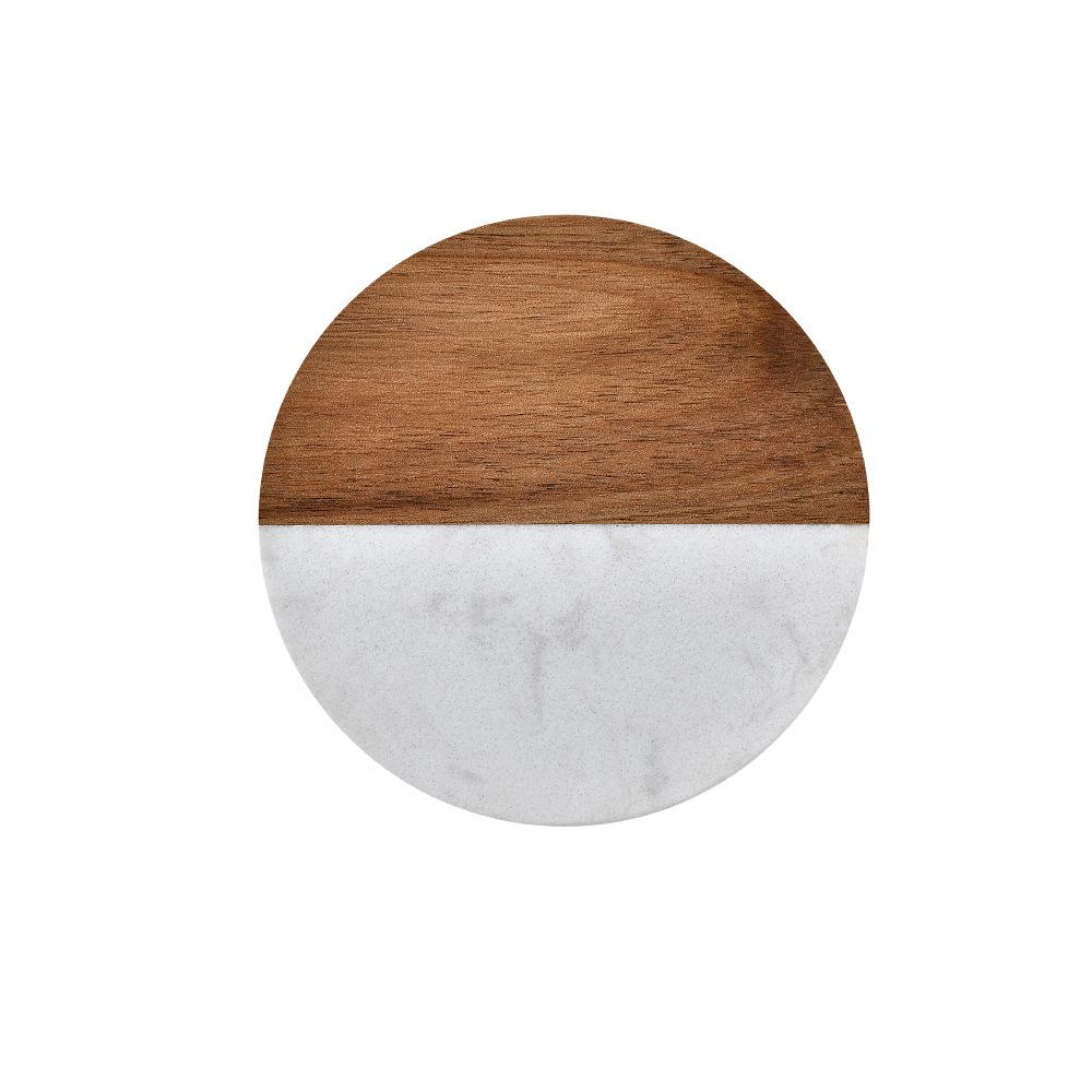 Marble with wooden Coasters Nordic Anti-scald Cup Mat Tea Cup holder Coffee Coaster Drinks tray Restaurant Bar tools