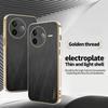 KADEM For Xiaomi Civi 5 Pro 5G Case Electroplating Silk Texture PU+TPU Phone Back Cover