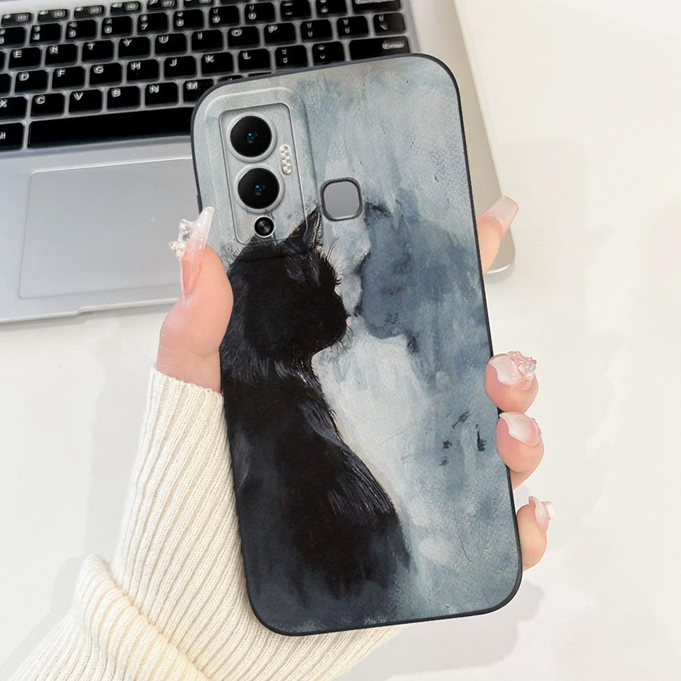 For Infinix Hot 12 Play Case Silicone Cute Fashion Butterfly Love Painted For Cover Inifnix Hot 12 Play Phone Case X6816 X6816C