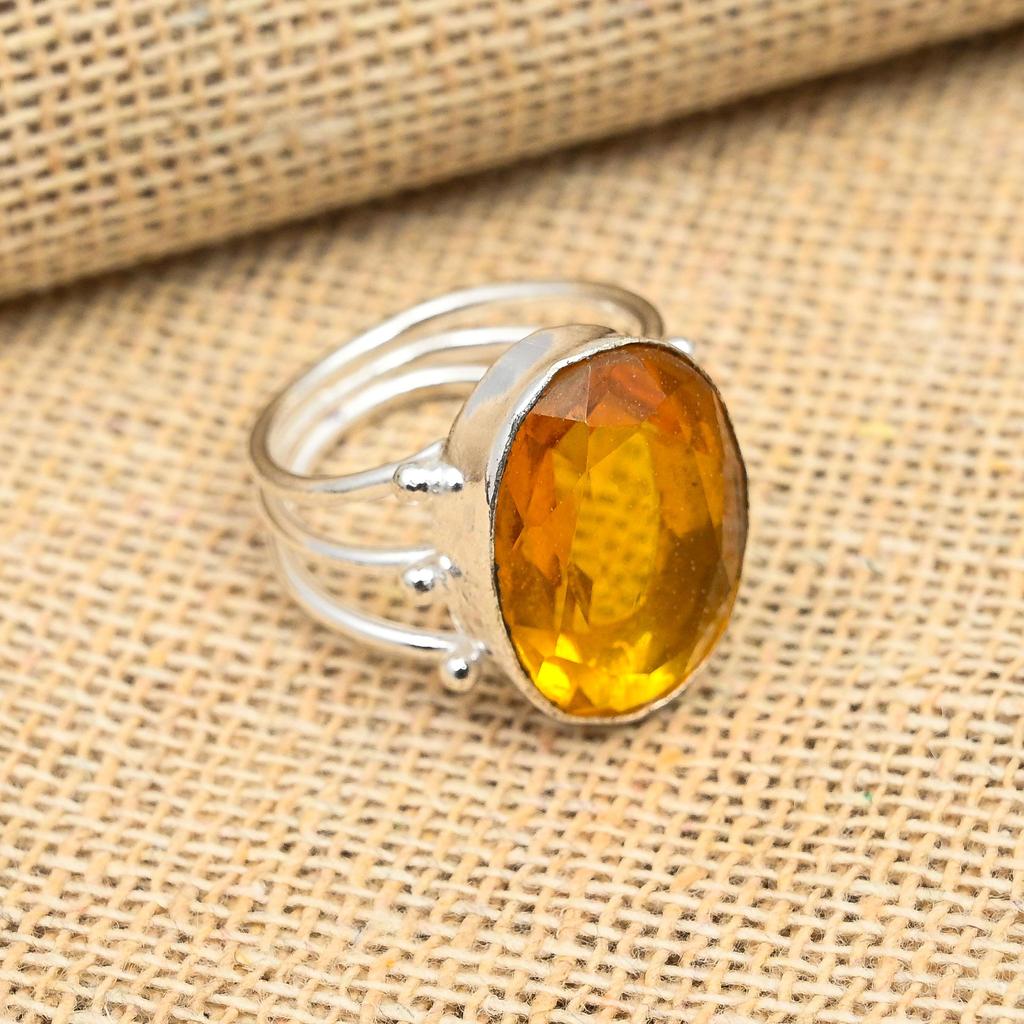 Citrine Gemstone 925 Sterling Silver Handmade Jewelry For Wedding Gift