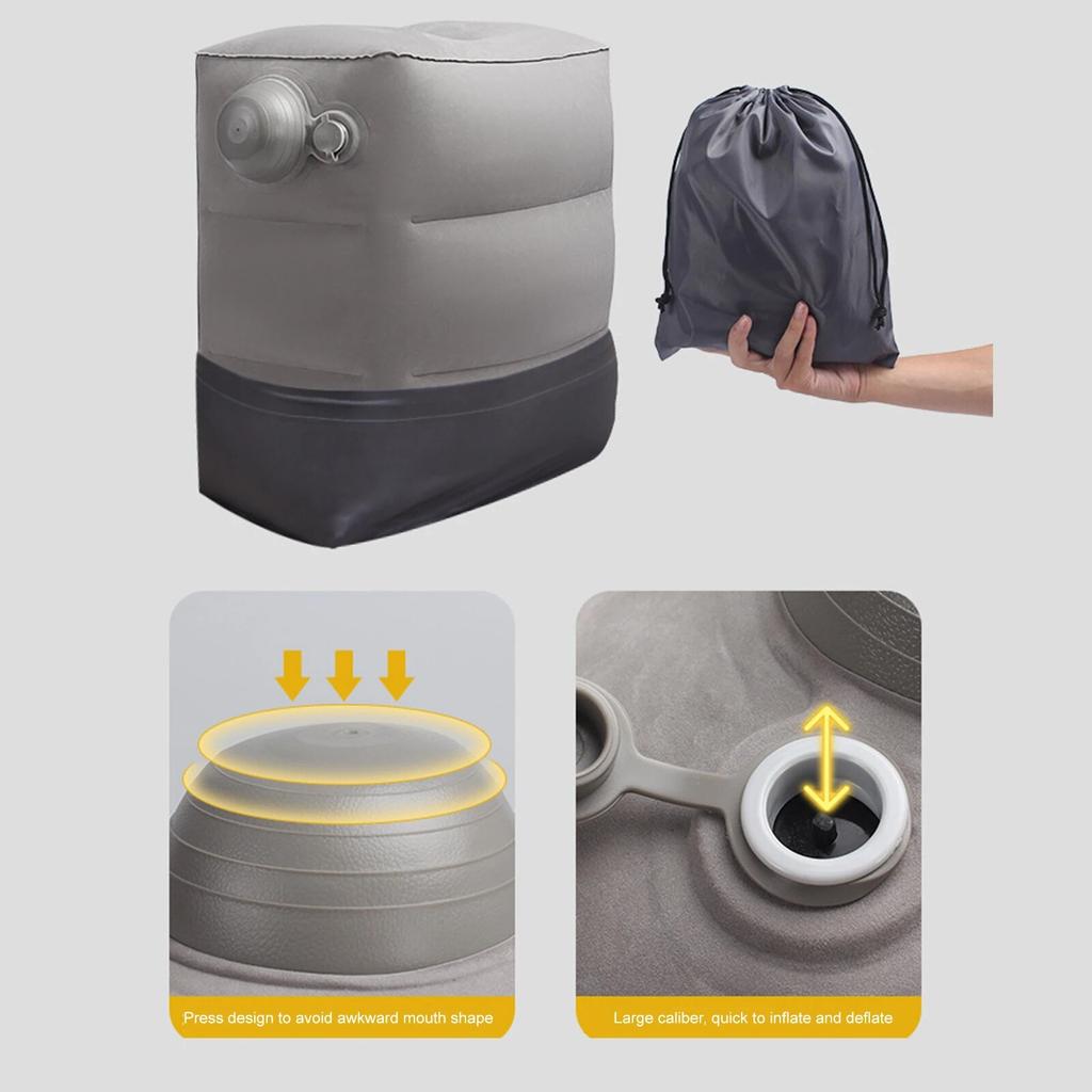 1 шт. серая надувная подушка из ПВХ для путешествий, подушка для ног, детская подушка для сна и отдыха в самолете, автомобильном автобусе, подушка для ног