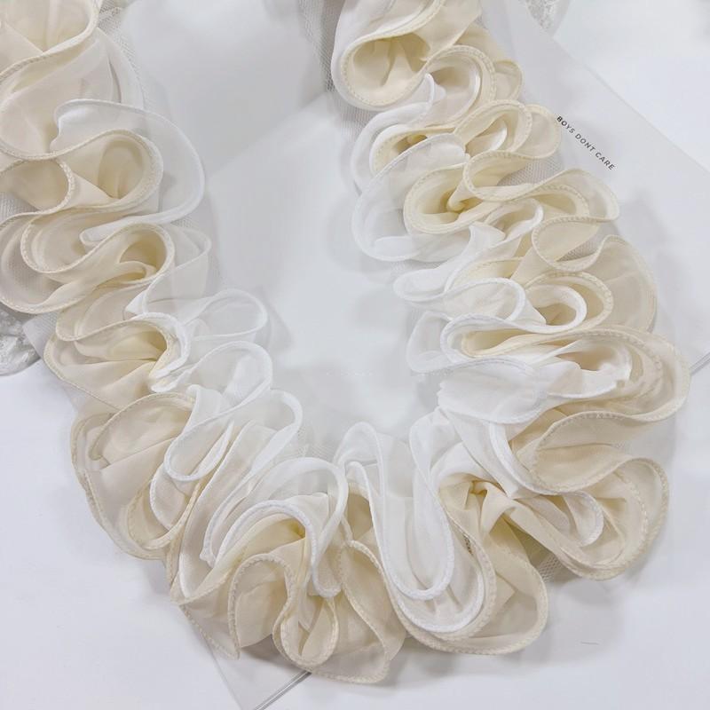 4-слойное S-образное плиссированное 3D шифоновое кружевное платье своими руками, длинная юбка, подол, отделка штор для дивана, швейный материал для украшения домашнего текстиля