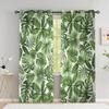Tropical Leaves Curtains For Living Room Luxury Summer Palm Tree Banana Leaf Window Curtain High Shading (70 %-90 %)2 Panels