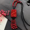 New Vintage Versatile Red Cinnabar Sweater Chain Natural Long Female Rose Necklace Pendant Accessories