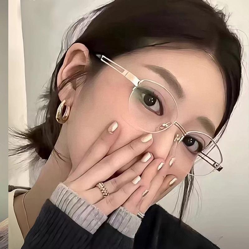 Женские модные ретро очки с полуободковой оправой для близорукости, нейтральные модные очки для близорукости с высокой четкостью и защитой от синего света, модные очки