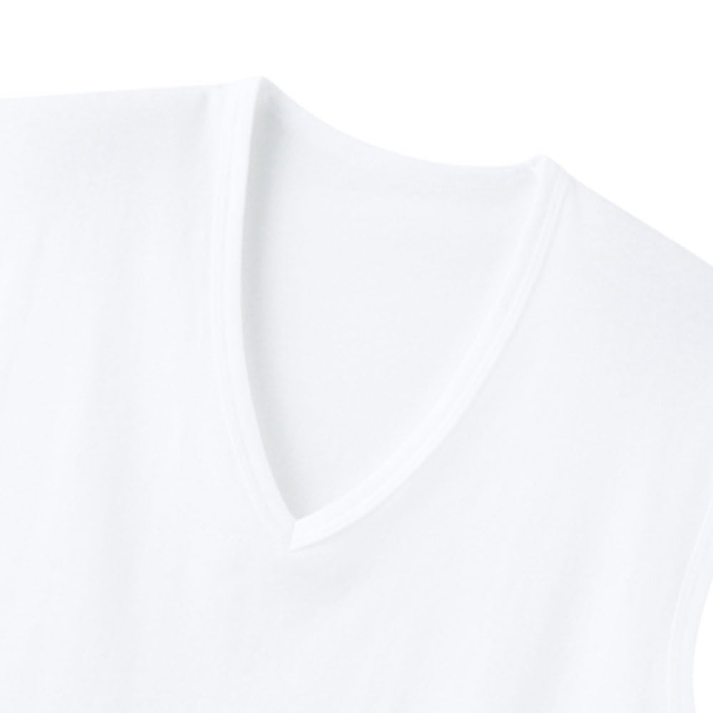 Inner Sleeveless Cooling Set of L [Gunze] Tops, V-neck Shirt, Milling, 2, Men's, White,