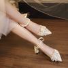White Bridal Shoe Wedding Shoes for Women Luxury Designer Mary Jane Elegant Woman Heeled Shoes Designer Heels Y2k Style Shoes