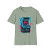 Unisex Softstyle T-Shirt Retro Arcade Machine Neon Flames 90s Lightning Tee