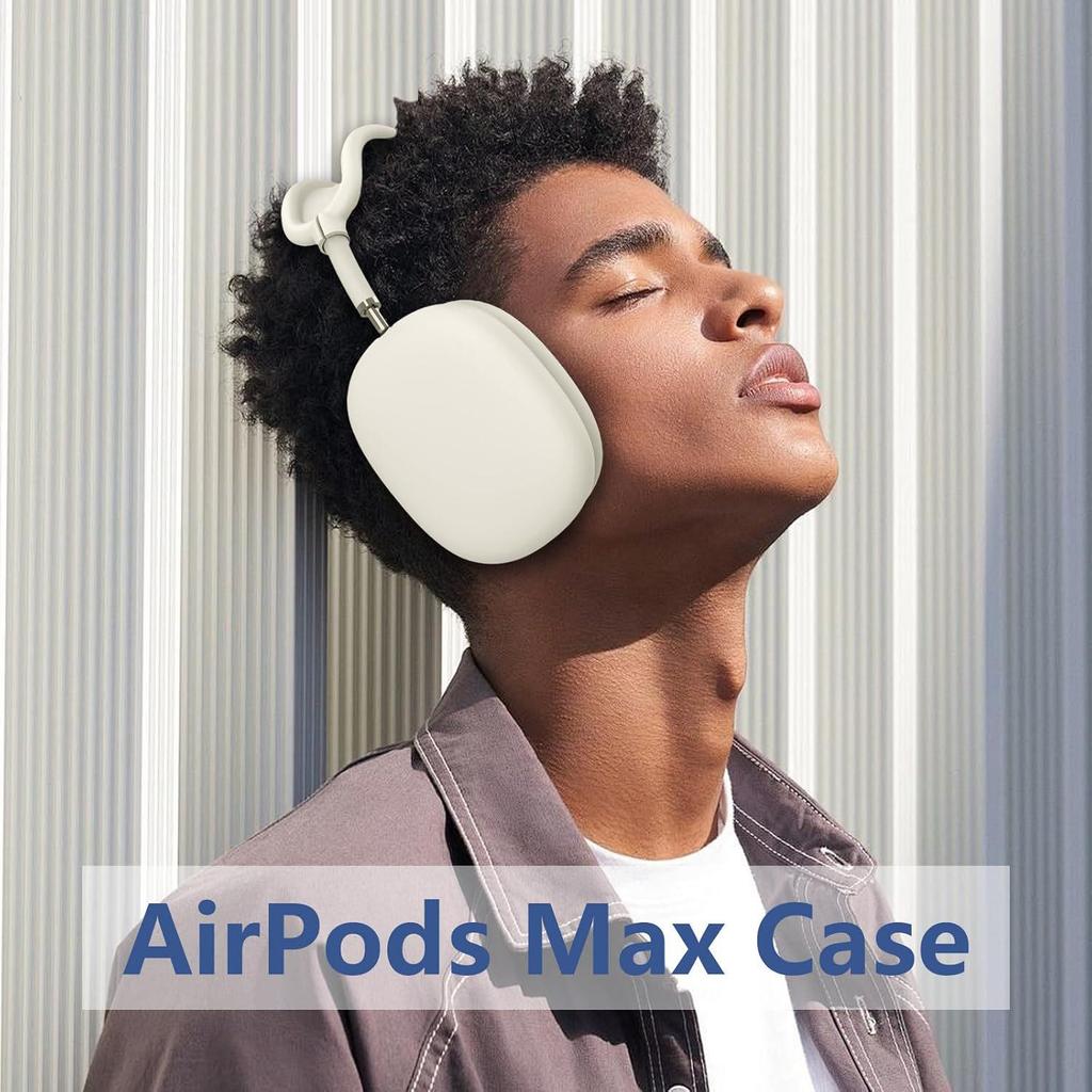 Силиконовый защитный чехол однотонный для AirPods Max - Мягкий чехол-оболочка для накладных наушников