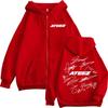 Ограниченная серия K-pop ATEEZ Логотип Двусторонний Принт Молния Худи Мода Хип-Хоп Толстовки на Молнии Мужские Женские Повседневные Оверсайз Худи