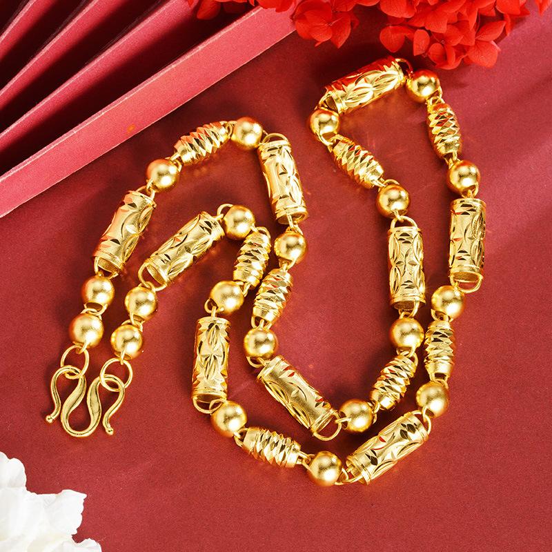 Вьетнамский Золотой Песок Оливковый Узор Бусин Ожерелье Мужское Китайский Стиль Медный Сплав Ювелирные Изделия Аксессуары