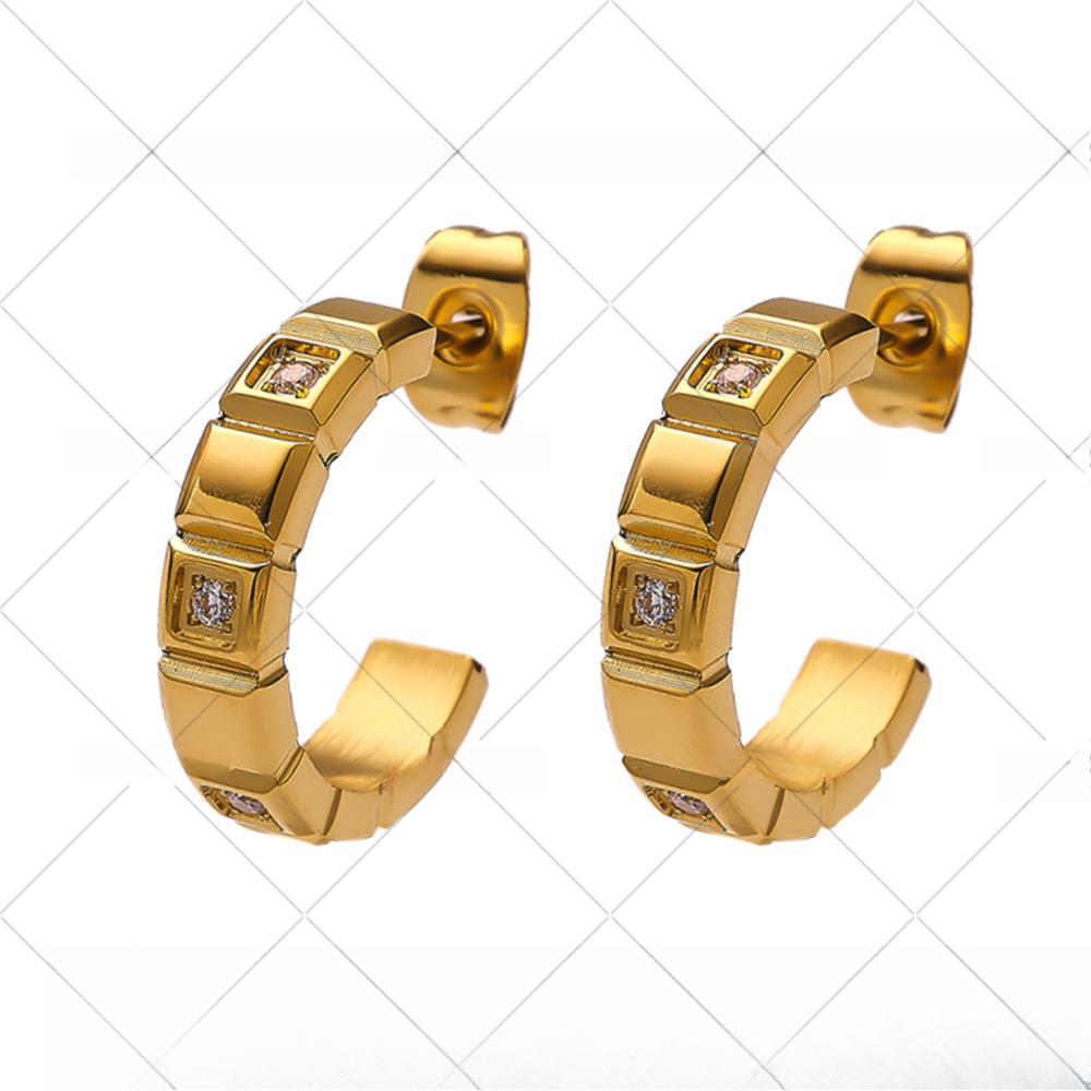 Темперамент Нишевые Высококлассные Квадратные Блоки с Серьгами-Бриллиантами Клетчатые Модные Серьги