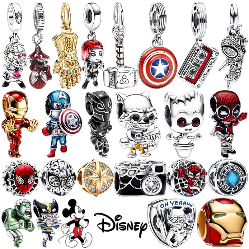 Disney Сделай сам Marvel Universe Ювелирные изделия Подарки Железный человек Человек-паук Подвески Бусины Подходят для Оригинальных Европейских Серебряных Браслетов Ожерелий