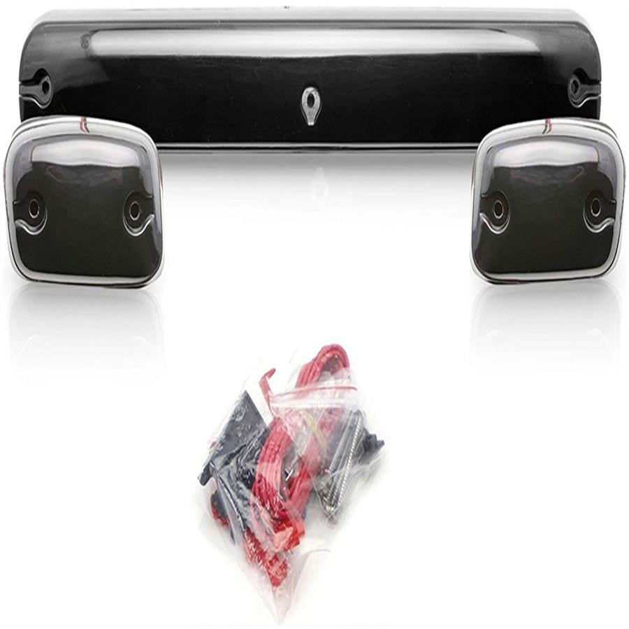 For Chevy GMC 2500HD 3500HD 07+ Full Amber LED Cab Roof Marker Light Assembly 3x