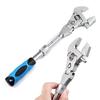 YWHWLX Ratcheting Monkey Wrench, Swivel Head, 180-Degree Rotation, Magic Wrench, Multi-Function, Adjustable Angle, 45mm Jaw Width, Ratchet Wrench, Mai