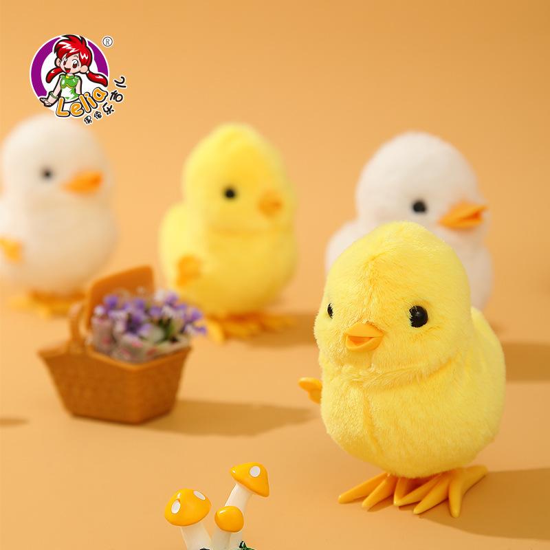Мягкая игрушка-прыгун, цыпленок, розовый, одноцветная, в коробке, из шерсти, имитация плюшевой утки, горячие подарки