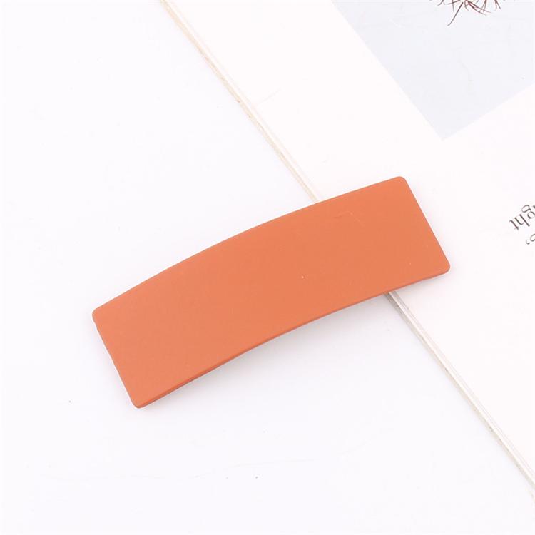 Solid square Matte Texture Bb Clip Korea Wild Geometric Shape Hairpin pink Alloy Girl Heart Hair Clip