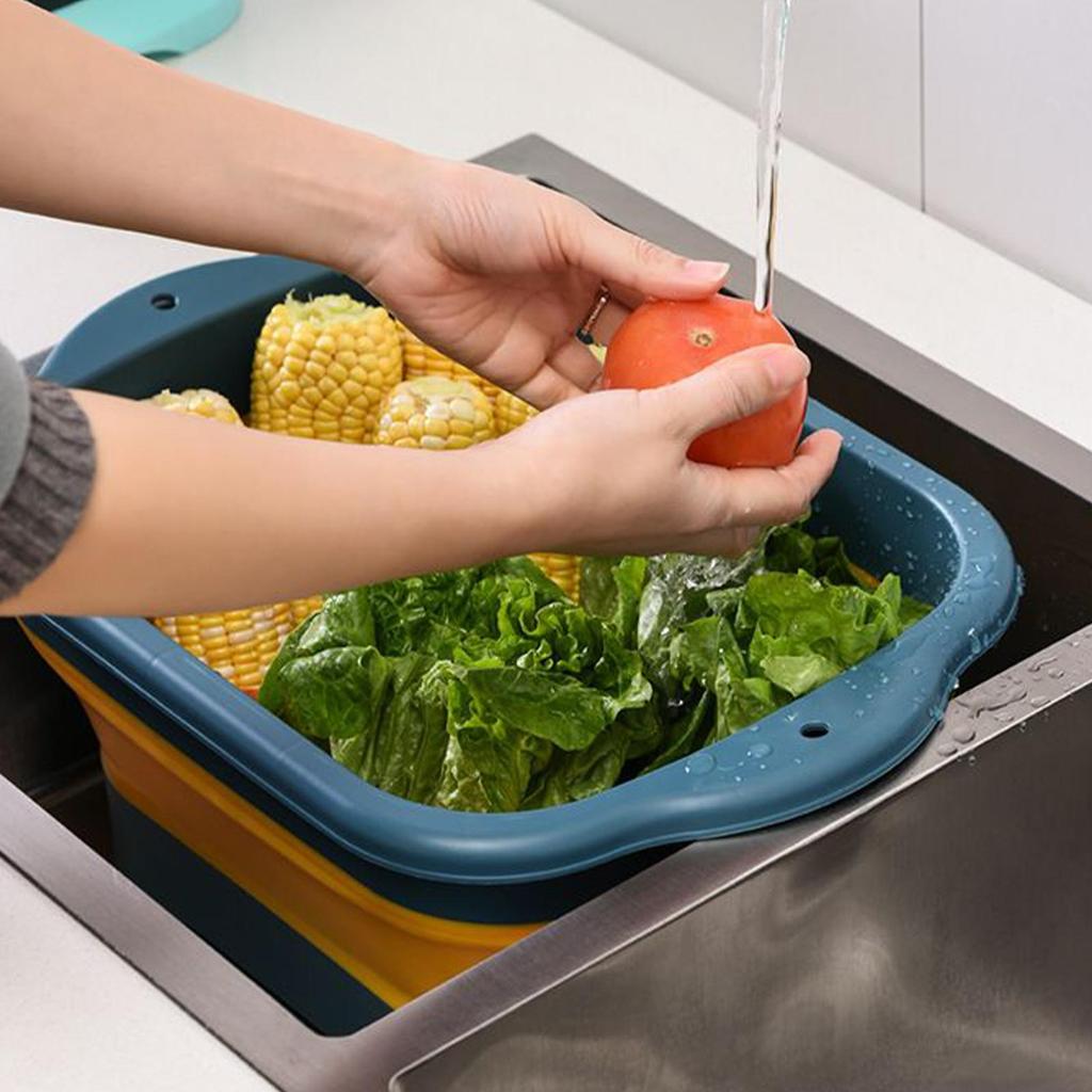 Bucket for Cleaning Portable Foldable Dish Pan With Drain Plug Household Cleaning Tools for RV Kitchen Bowl Laundry Fishing