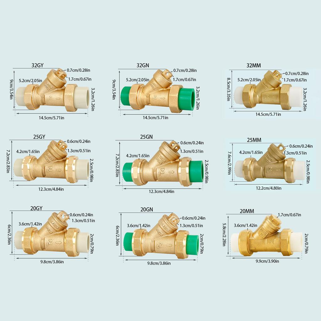 Brass Strainer Mesh Filter Valve Check Valve Female Thread Inline Y Type Strainer Valve Pipe Fitting Connector Adapter