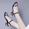 Fashion With Medium Heels Rhinestones Ladies Shoes Sales Wholesale Asian Size Chic and Elegant Vip Summer 2025 Offers Women's Sandals