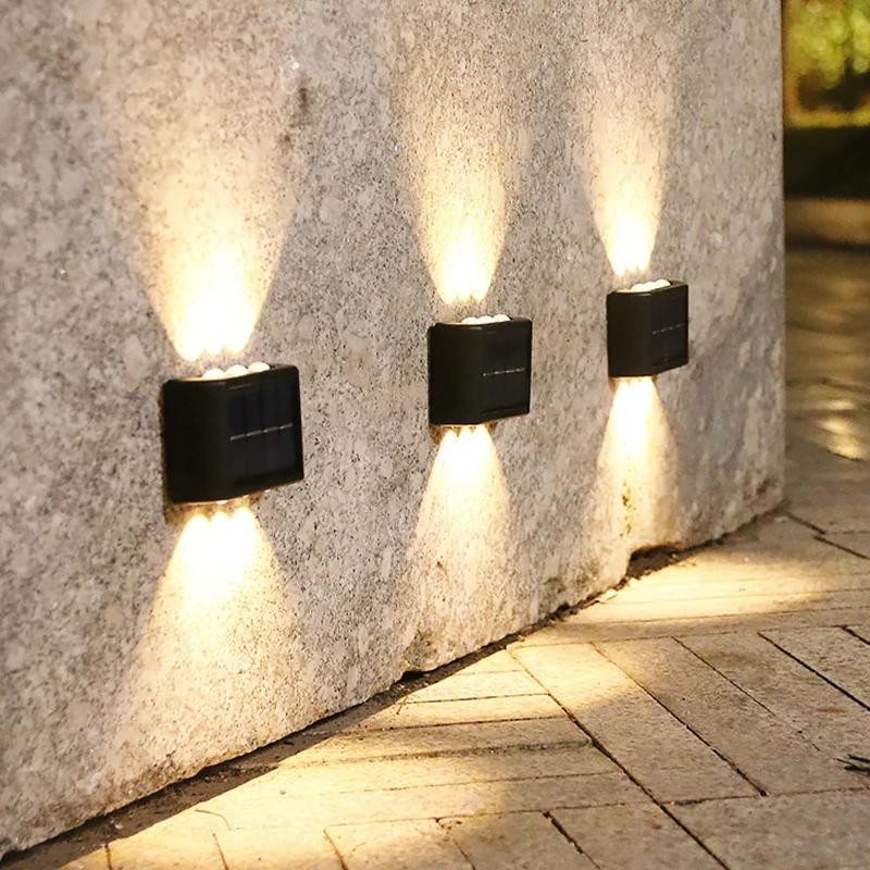 Solar LED Outdoor Light Solar Lighting Sensor Lamp Streetlights Exterior Garden Decoration Garland Waterproof Solar Wall Light