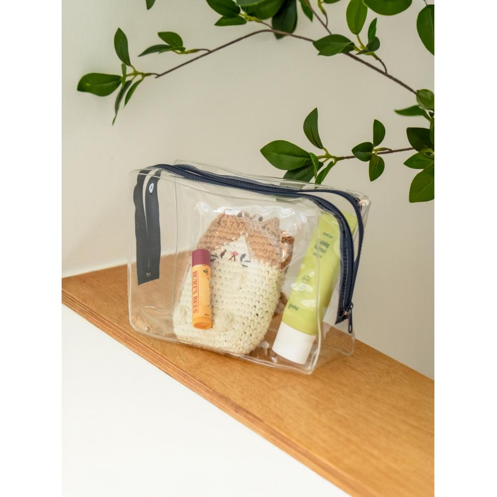 Daiso Clear Pouch, темно-синий