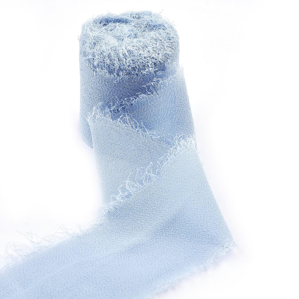 5M*4cm Handmade Frayed Edged Satin Chiffon Silk Ribbon For Wedding Invitation Wrapping Bouquets Birthday Party Decorations Gifts