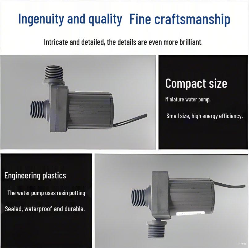 12V DC Brushless Silent Submersible Pump for Fountains, Gardens, Ponds, and Therapy