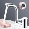 Silver Electroplated Bathroom Faucet, Zinc Alloy 10cm Two-Hole Design, 720° Swivel & Ceramic Core