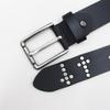 Мужской кожаный ремень в стиле панк Y2K из натуральной коровьей кожи с полным рядом и крестообразными заклепками