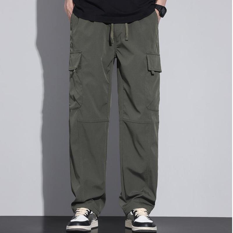 2024 мужские летние брюки-карго в американском стиле ретро с несколькими карманами, прямые брюки, однотонные повседневные брюки, свободные спортивные штаны больших размеров M-4XL