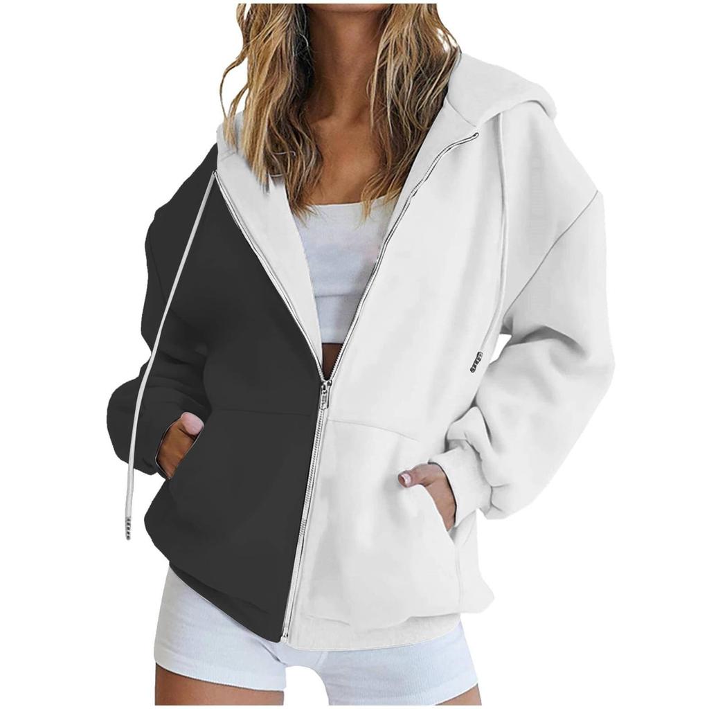 Women's Fashionable Casual Long-sleeved Pullover Hooded Jacket