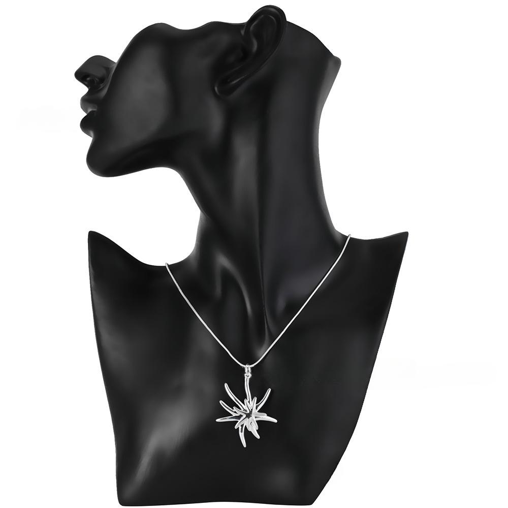 Ювелирное посеребрение европейского и американского золотого цвета, подвеска в виде морской звезды, серебряное ожерелье S925 с тонкой змеиной цепочкой